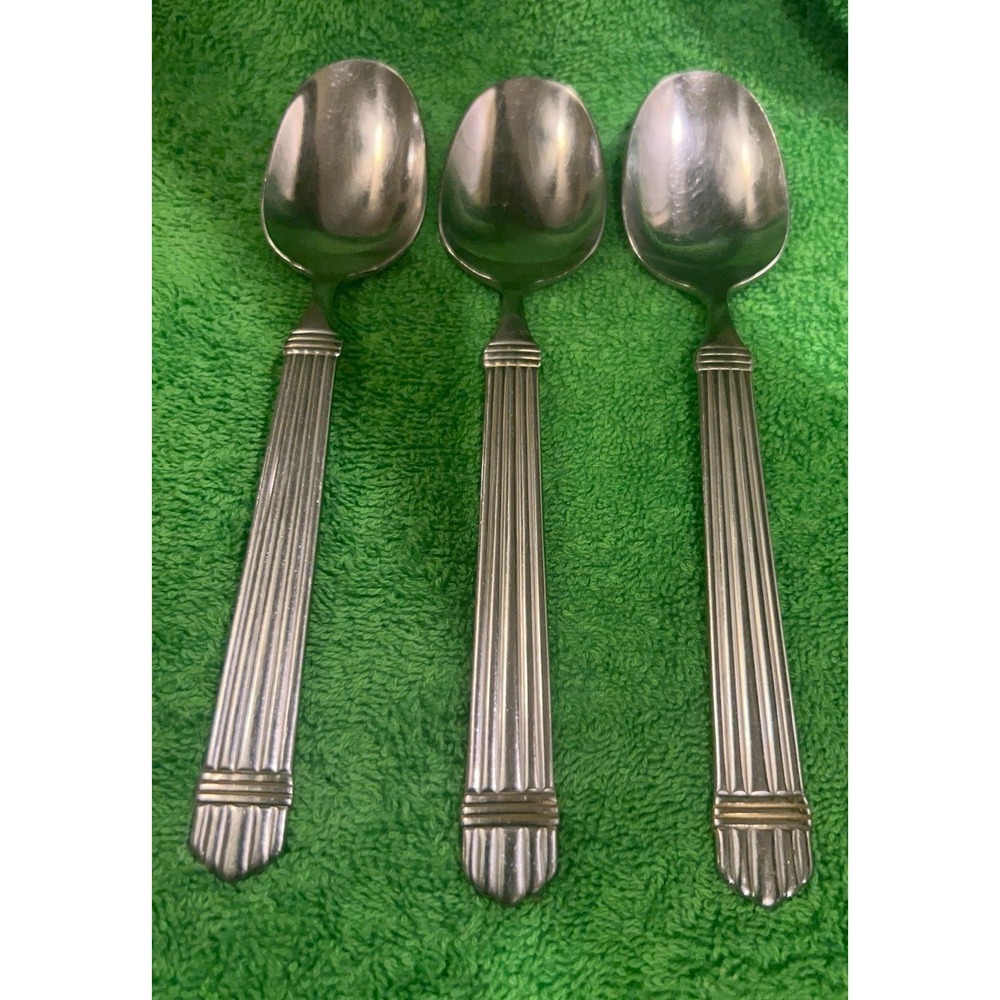 Wallace CHARDONNAY Gold Stainless  18/8 Oval Place Soup Spoons Set‎ of 3
